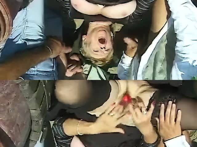 Granny Gets Gang Banged and Cums Hard