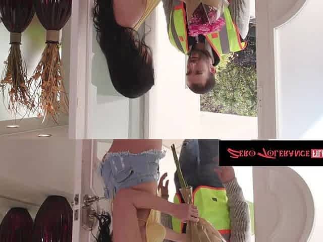 ZeroToleranceFilms - Smokin Sexy Brunette hair Bangs The Deilvery Guy Hard