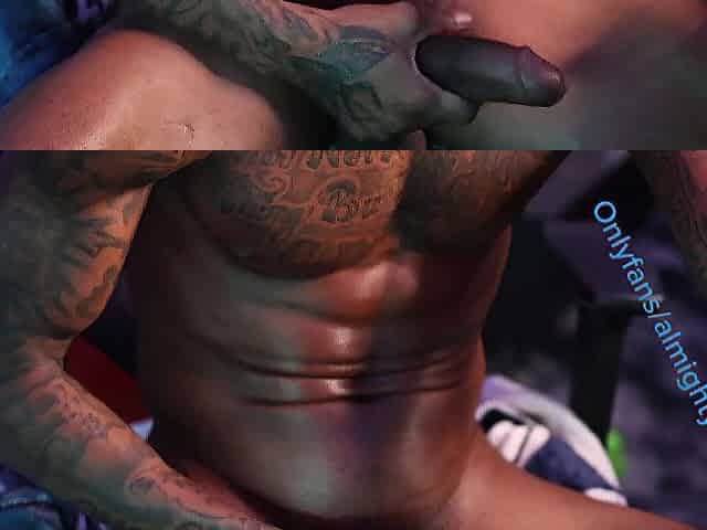 Thick ebony schlong Leaned Back Oiled Up Masturbating Groaning Messy Talk Untill I Cum