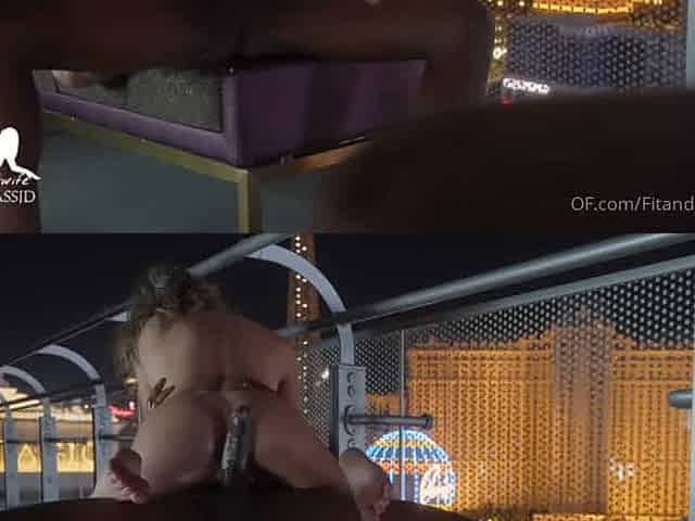 Hot wife fuck in the balcony husband watch