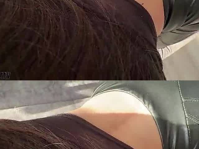 With such a ideal butt, u won't final a minute! Large butt in leather leggings