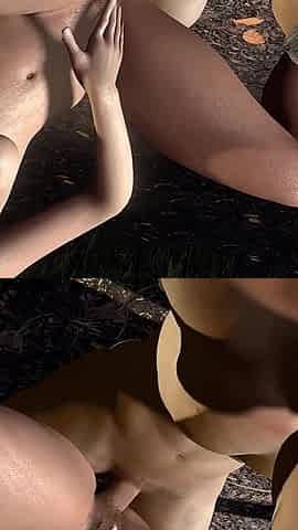 Brunette Girl Riding Dick in the Forest
