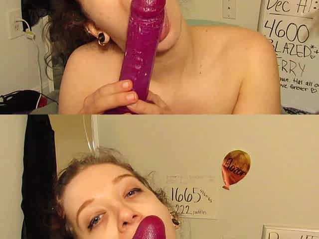 Deepthroating My Purple Dildo