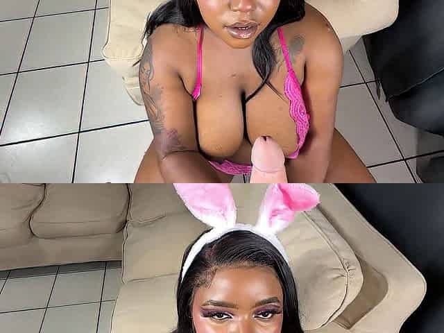Thick Black Bunny Gets Banged in all Her Holes for Easter