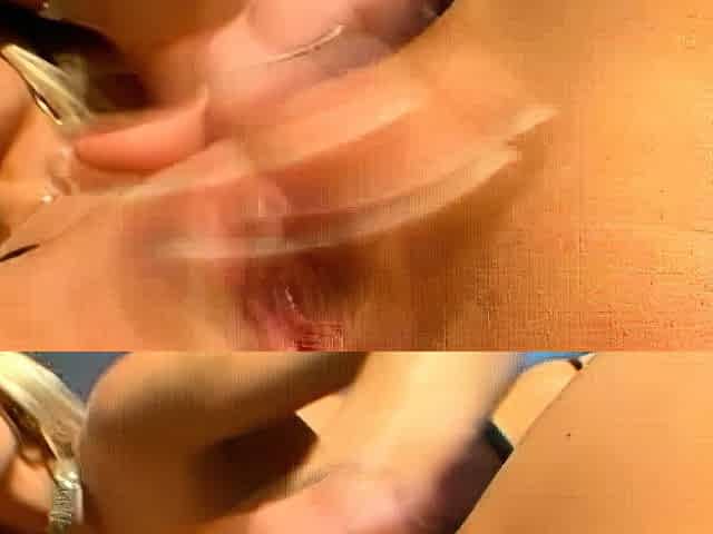 Blonde pussy fucked in close up in outdoor group sex