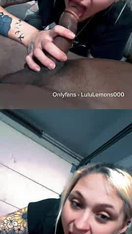 Slutty Blonde Girlfriend Sucking Black Cock