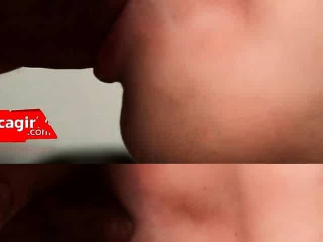 Teen gives a close-up, creamy blowjob.