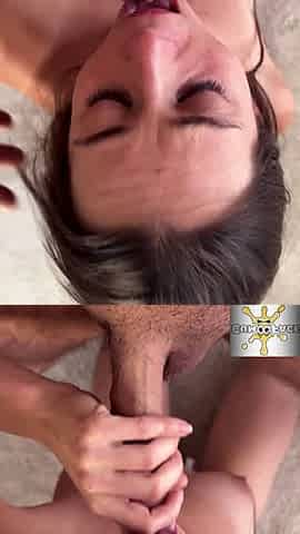 Impressive massive facial, delicious little face getting ruined.