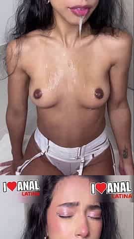 Horny Latina teen fooling around and masturbating