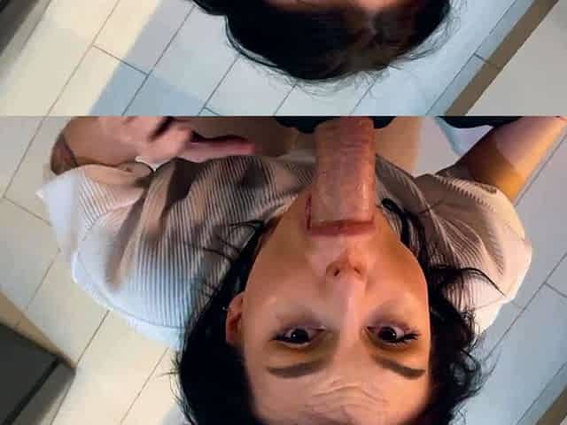 Spied on my stepsister in the kitchen and fucked her /