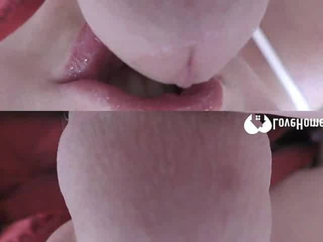 My wife gives a great closeup blowjob