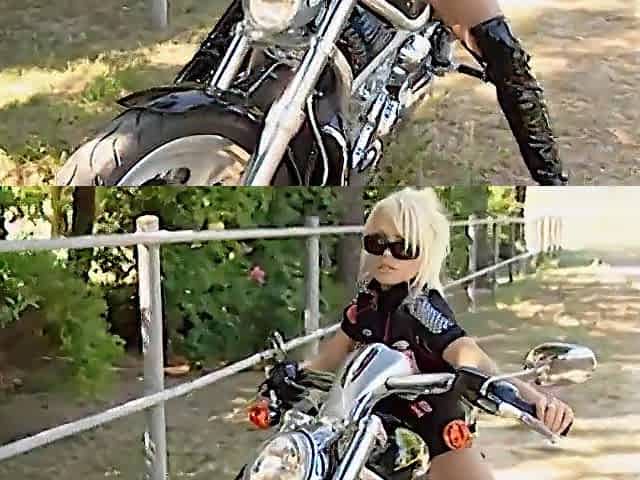This Gorgeous Biker Shows U the Curves of Her Body and These of Her Motorbike