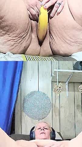 Shes Without Control with a Banna in Her Vagina Aperture