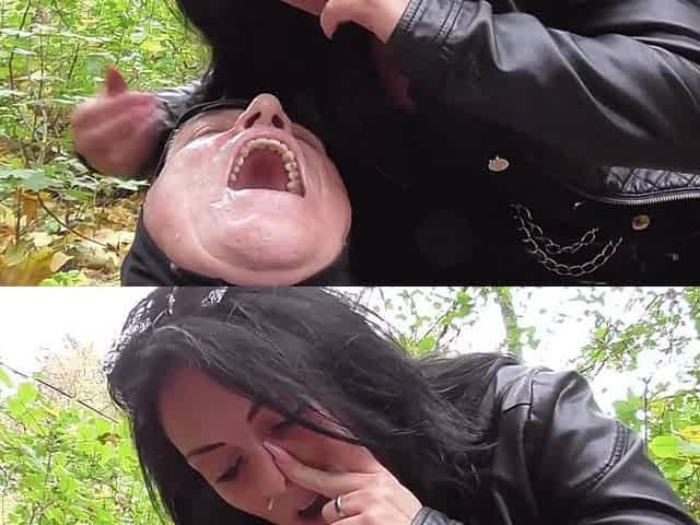 Spitting session in the forest by Femdom Austria