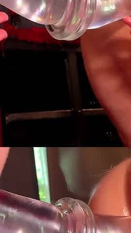 Cute BBW Just Got a New Big Dildo for Size Training