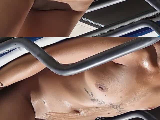 nude woman on a hotel lounger