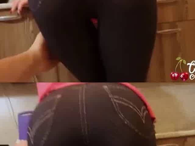 Horny Wife Suck Big Dick, Hard Rough Ass Fuck and Cum Swallow in the Kitchen