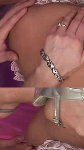 Blonde milf satisfied with the boy's cock and many other sex toys used for her pussy