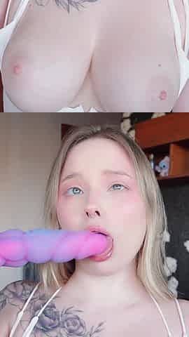 Huge Dildo Anal Ride to Massive Gape & Orgasm