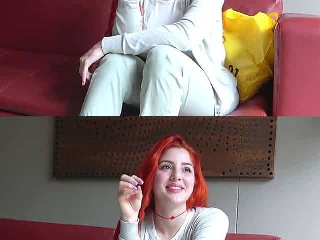 Redhead LATINA 18YO was nervous on camera
