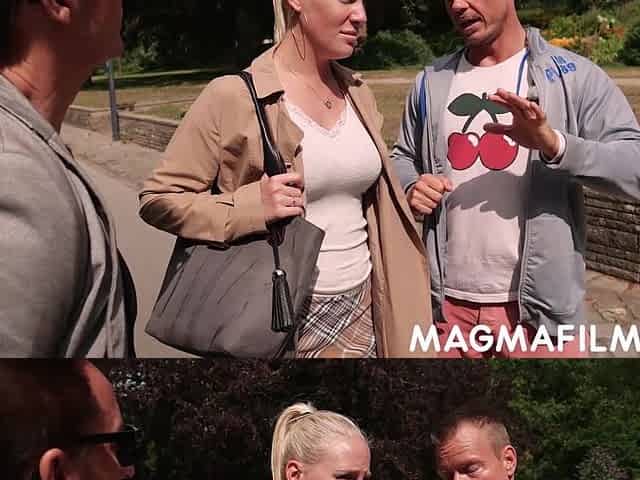 Cum kitten gets fucked by two horny men - Magmafilm