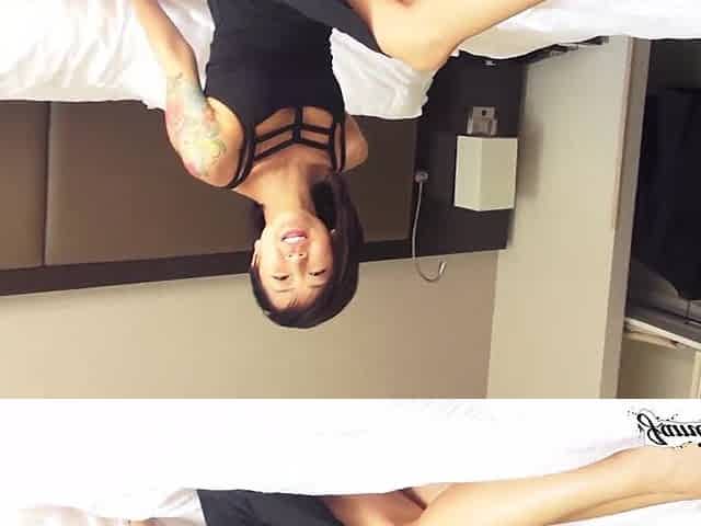 Flat-chested Asian Saya Song eats sperm after quick fuck on a cam