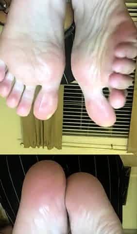 Cute teen girl enjoys foot fetish