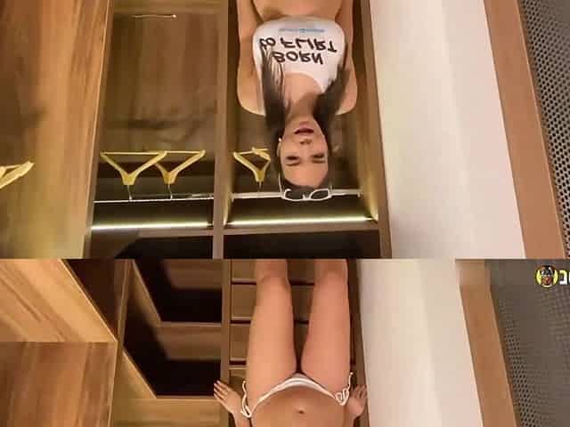 Johntronx - Busty Brunette Babe Fucks Me in the Closet