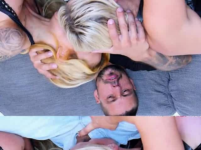 Horny blondes fists their twats in ffm threesome