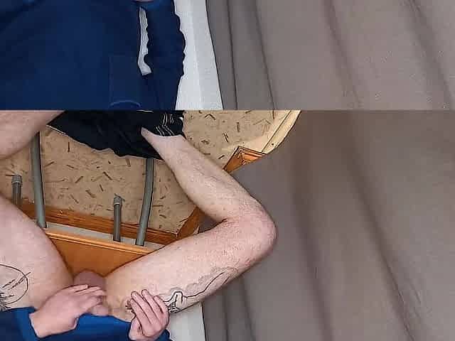 Masturbating my cock in the fitting room