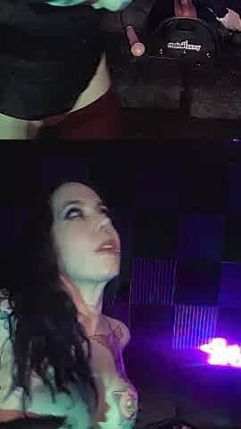 Dancing topless in corset. Sexy!