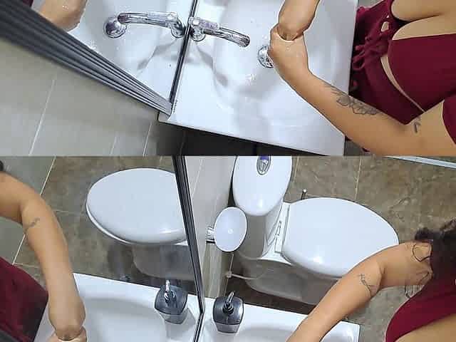 Addicted to Steal Gets Caught and Fucked in the Bathroom