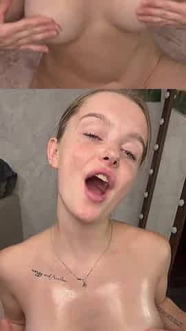 Playing and Oiling My Tits