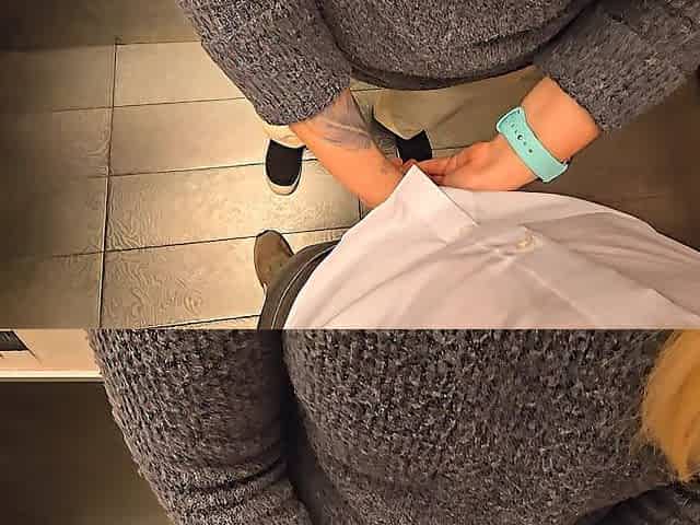 Stranger cum in my pants in restaurant crapper