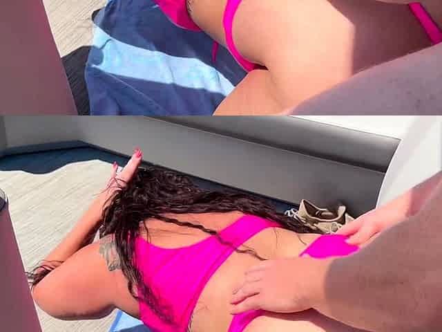 Ass Licking Brunette Gives Her Man Pleasure Outdoors