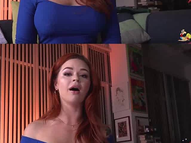 Tatted Redhead Serves Sloppy Blow job