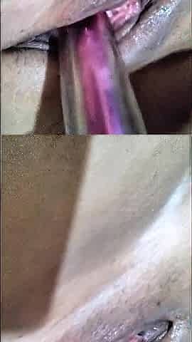 Wife finishing for the 1st time with a sex tool