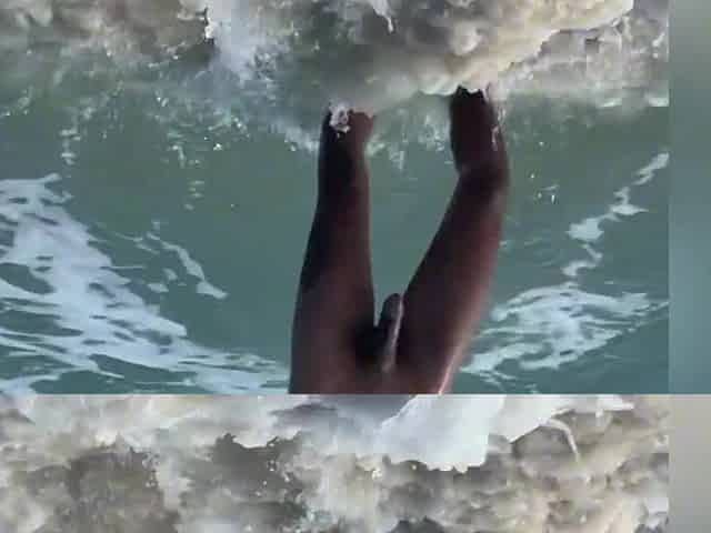 Youthful white hunk caught sucking off 2 well-endowed males on the beach in the reserve.