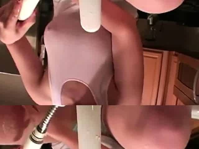 Hot Brunette big tits get wet