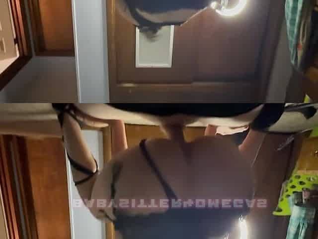 Babysitter Bouncing on Schlong in Mirror (POV)