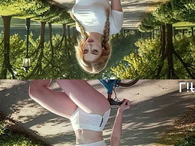 After her run, the sporty, hawt blond straddled my thick dong with her sexy, moist snatch.[AI]