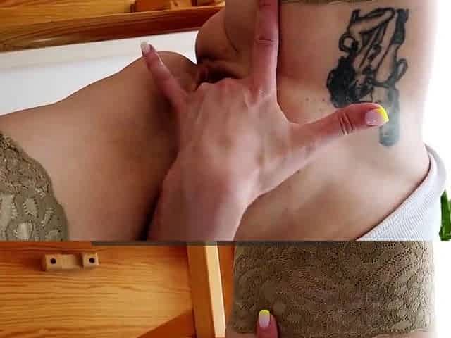 Nylon Stockings Solo Orgasm with a Big Dildo