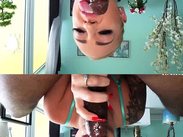 Blonde Elana Bunnz Swallows in Intense Interracial POV