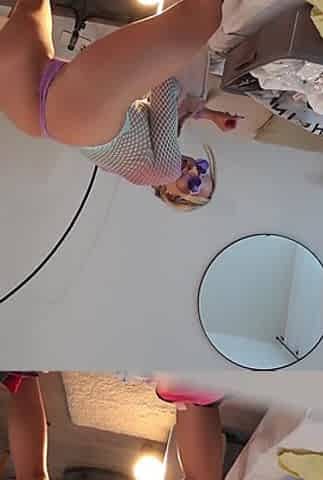 Twerking Raver Girl From Music Festival in a Full Body Fishnet Stockings to Show Her Nipples and Big Ass