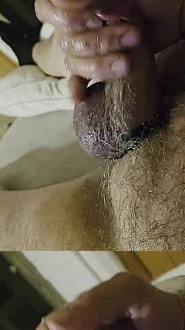 Wanking chunky penis