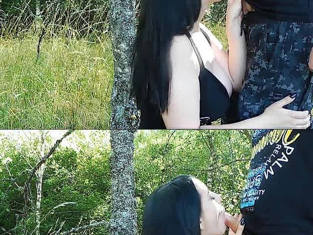 Large Breasts Floozy Eva Brooks Outdoor Deepthroat Oral pleasure and Outdoor Sex
