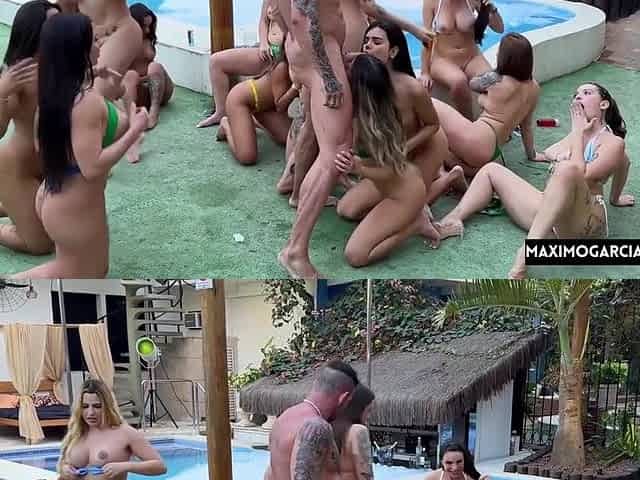Maximo Garcia And Luiza Marcato - Guiness World Record!! Bachelor S Party Orgy. Spanish Vs 15 Brazilians