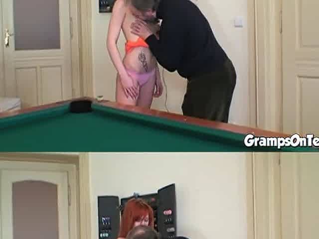 Teen slut fucks gramps after giving head
