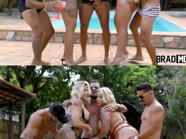 Latina MILFs outdoor sex orgy