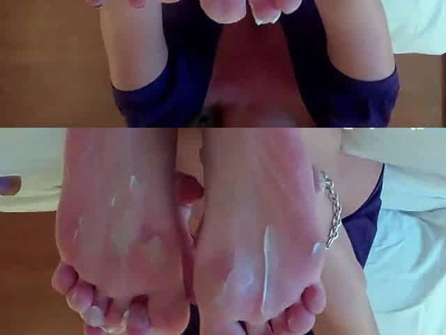Blonde in stockings foot fetish and pussy pounding